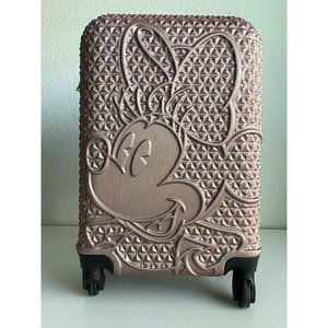 Disney Minnie Mouse Rose Gold Carry-On Spinner FUL Suitcase Hard Luggage 21" NWT
